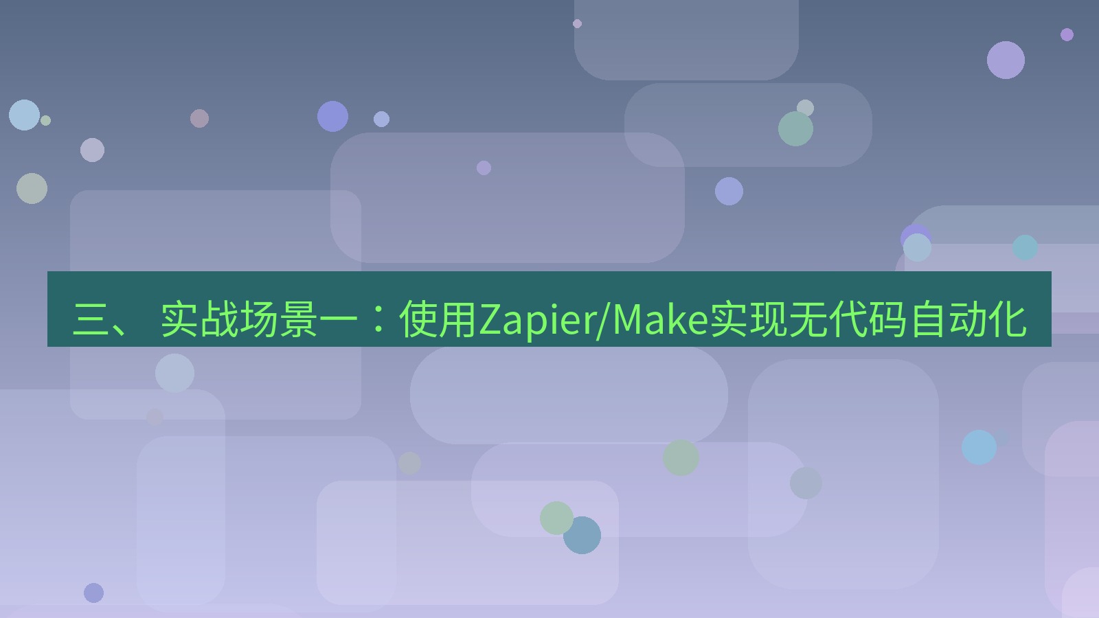 xchat 三、 实战场景一：使用Zapier/Make实现无代码自动化