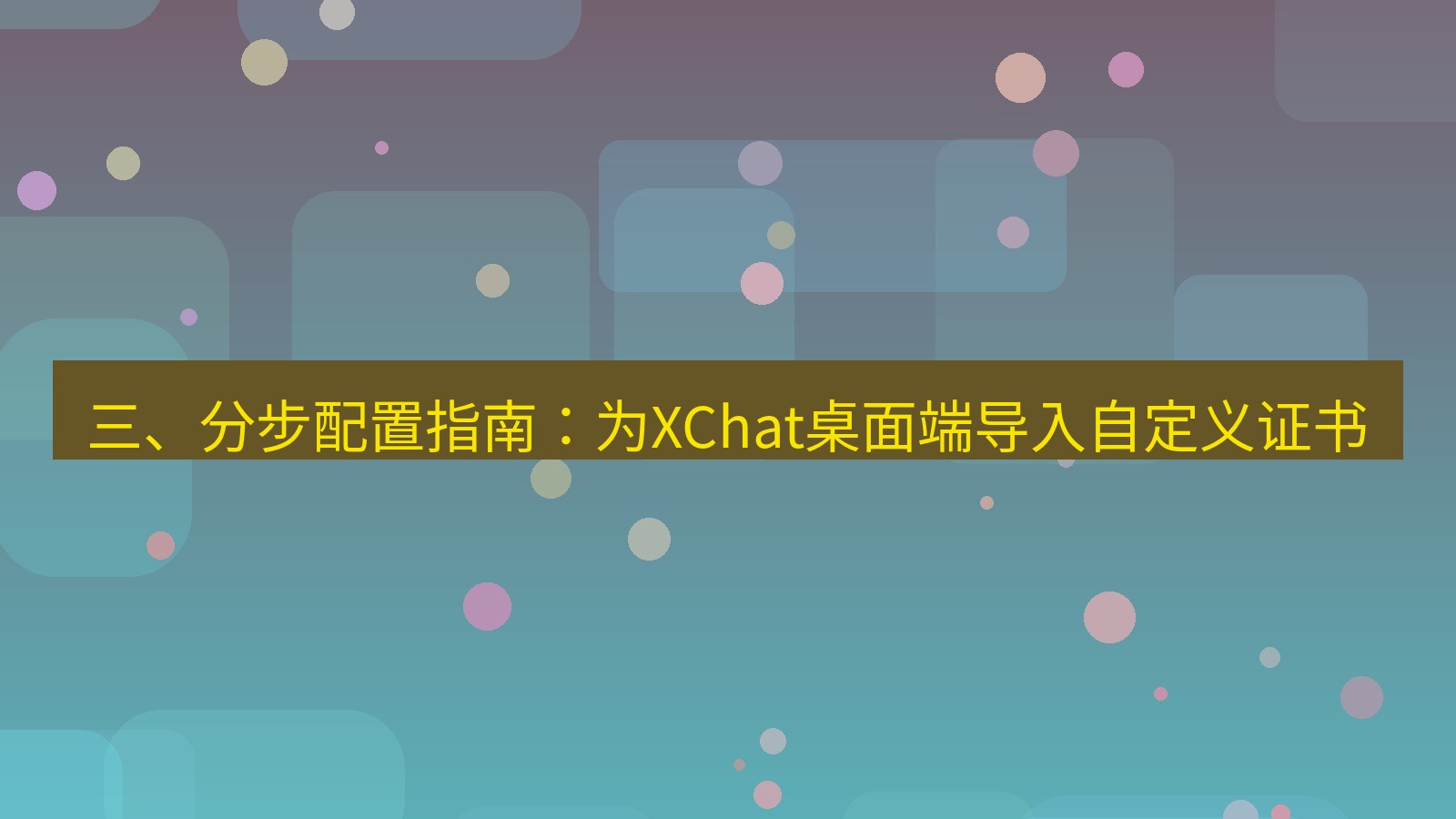 xchat 三、分步配置指南：为XChat桌面端导入自定义证书