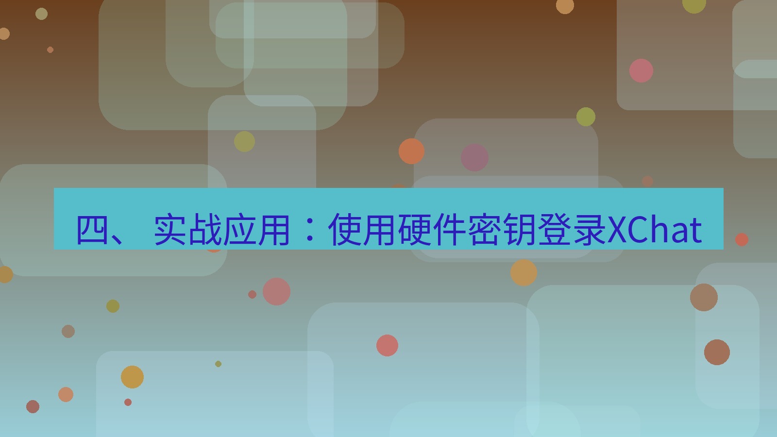 xchat 四、 实战应用：使用硬件密钥登录XChat