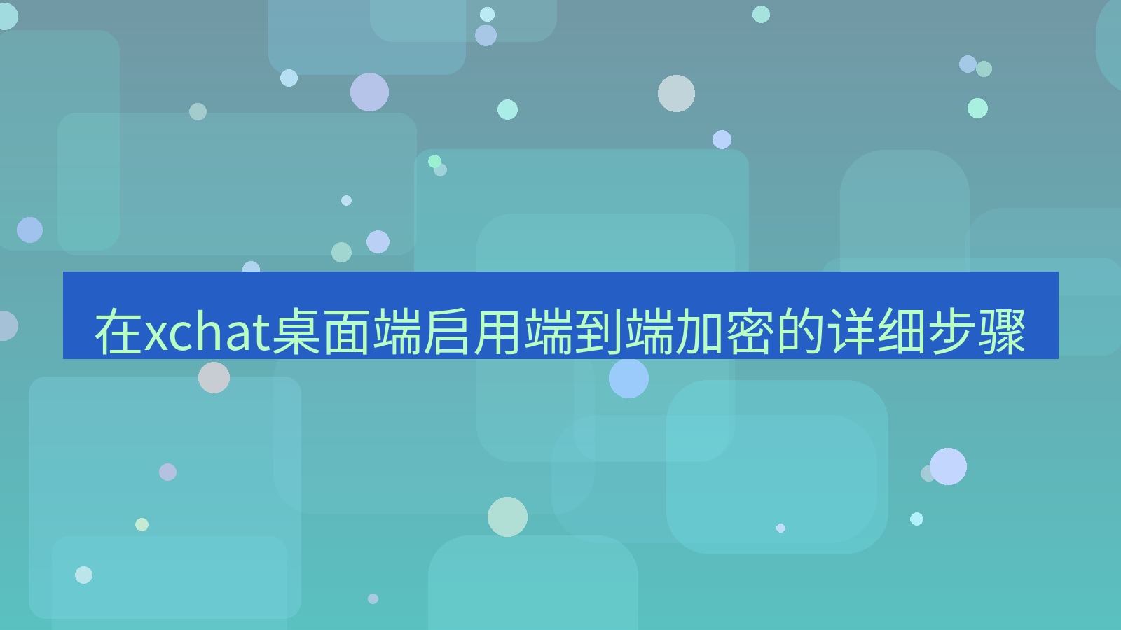 xchat电脑版 在xchat桌面端启用端到端加密的详细步骤