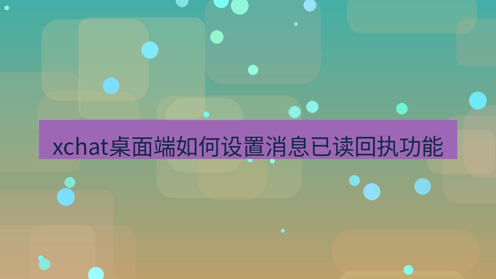 xchat电脑版 xchat桌面端如何设置消息已读回执功能