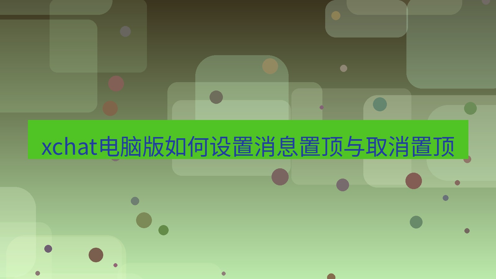 xchat电脑版 xchat电脑版如何设置消息置顶与取消置顶