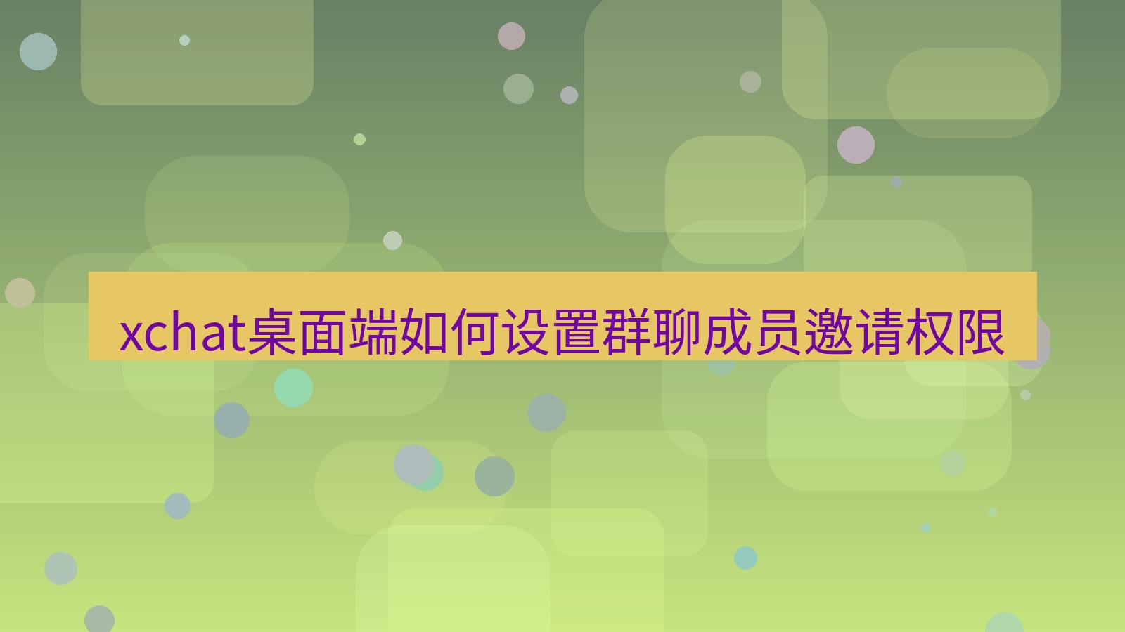 xchat电脑版 xchat桌面端如何设置群聊成员邀请权限