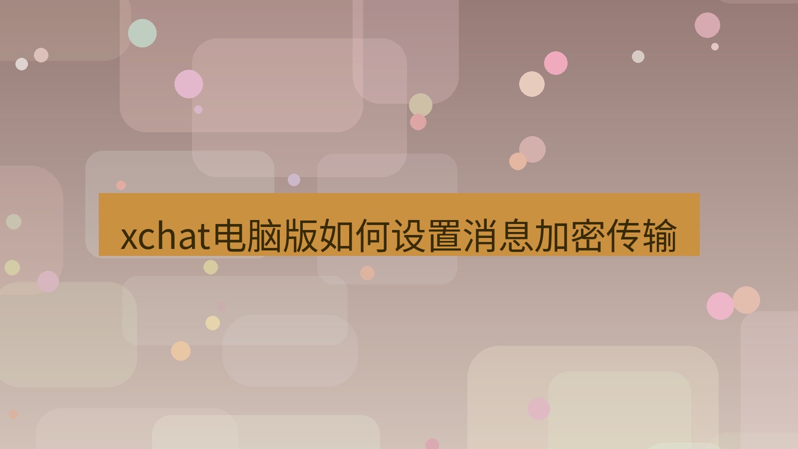 xchat电脑版 xchat电脑版如何设置消息加密传输