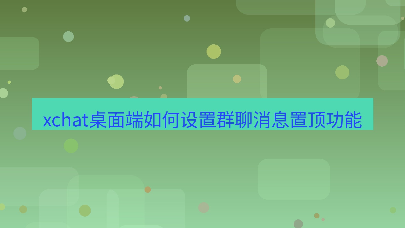 xchat电脑版 xchat桌面端如何设置群聊消息置顶功能